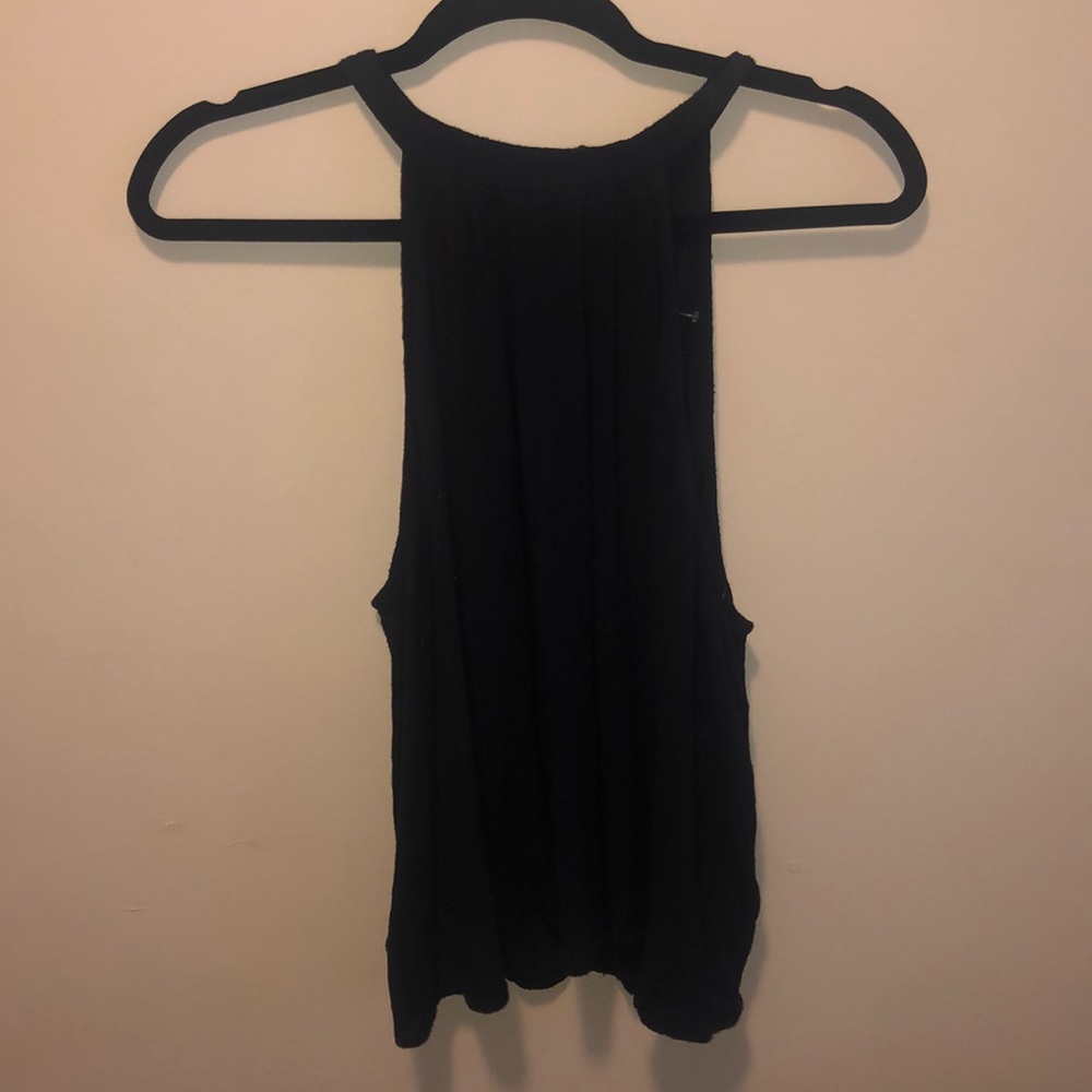 Flowy black high neck top